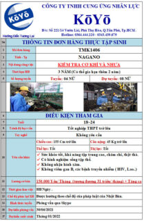 ĐƠN HÀNG KIỂM TRA CƠ KHÍ VÀ NHỰA