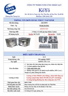 ĐƠN HÀNG KHUÔN MẪU – WAKAYAMA