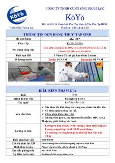 ĐƠN HÀNG SƠN KIM LOẠI – KANAGAWA