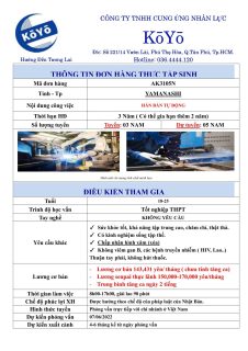 ĐƠN HÀNG HÀN BÁN TỰ ĐỘNG – YAMANASHI