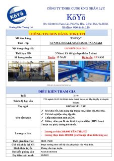 ĐƠN HÀNG LẮP GHÉP GIÀN GIÁO – TOKUTEI