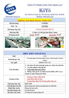 ĐƠN HÀNG LẮP RÁP LINH KIỆN ĐIỆN TỬ – TOKUTEI