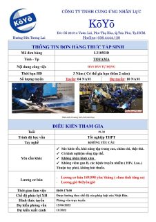 ĐƠN HÀNG HÀN BÁN TỰ ĐỘNG – TOYAMA