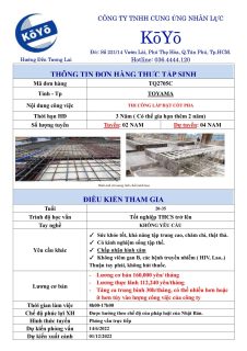 ĐƠN HÀNG THI CÔNG LẮP ĐẶT CỐT PHA – TOYAMA