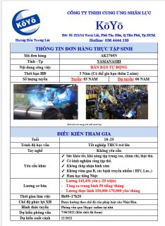 ĐƠN HÀNG HÀN BÁN TỰ ĐỘNG – YAMANASHI