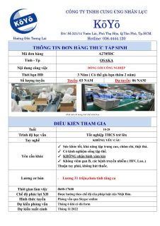 ĐƠN HÀNG ĐÓNG GÓI CÔNG NGHIỆP – OSAKA