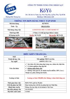 ĐƠN HÀNG LẮP RÁP – OKAYAMA