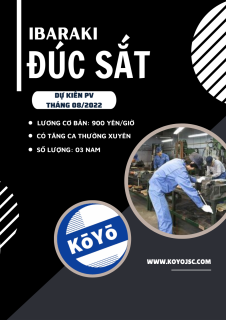 Tuyển 03 nam Đúc Sắt, 18-28 tuổi, IBARAKI