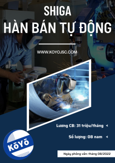 Tuyển 08 nam Hàn bán tự động Sơn kim loại, 18-28 tuổi, làm việc tại Shiga