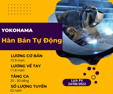 Tuyển 02 nam Hàn Bán Tự Động, 19-30 tuổi, Yokohama